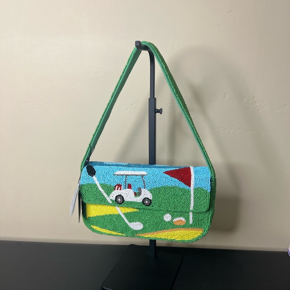 American & Beyond | Golf Enthusiasts Themed Beaded Shoulder Bag ⛳️☀️